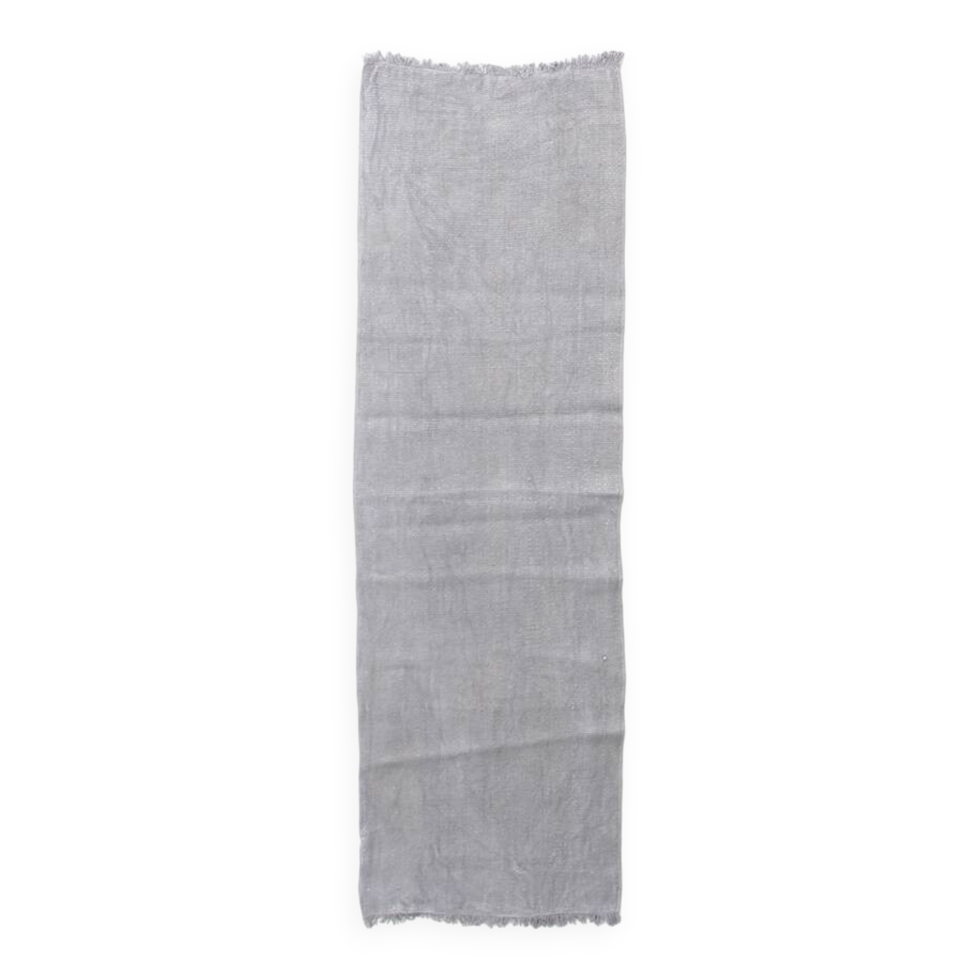 Light Gray Handmade Vintage Kilim Runner Rug, 62x192 Cm