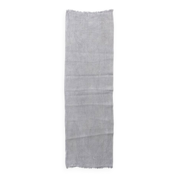 Tapis coureur vintage kilim fait main gris clair, 62x192 cm