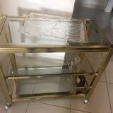 Trolley Hollywood Regency in glass and brass