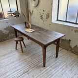 1950s oak farmhouse table with spindle legs