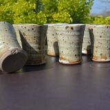 8 stoneware cups/mugs by Gustave Tiffoche