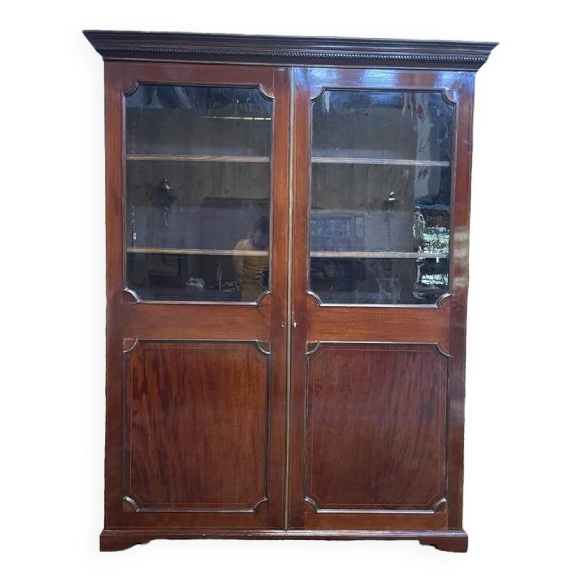Bibliothèque - Vitrine anglaise en acajou
