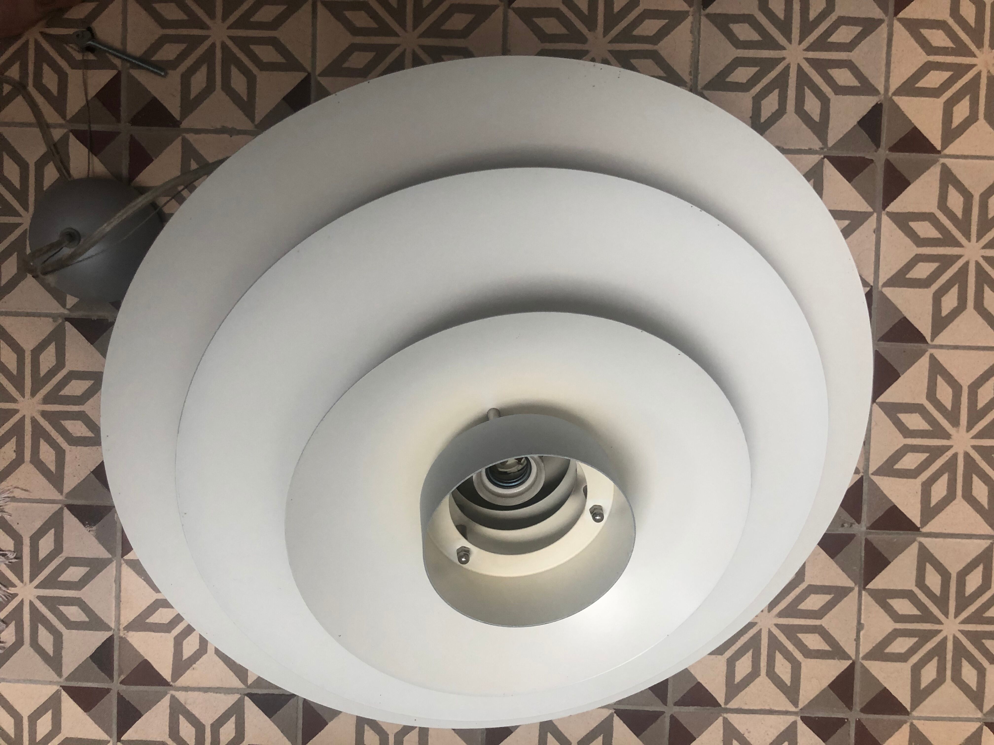 Large Scandinavian pendant lamp (50cm) / Silver matte