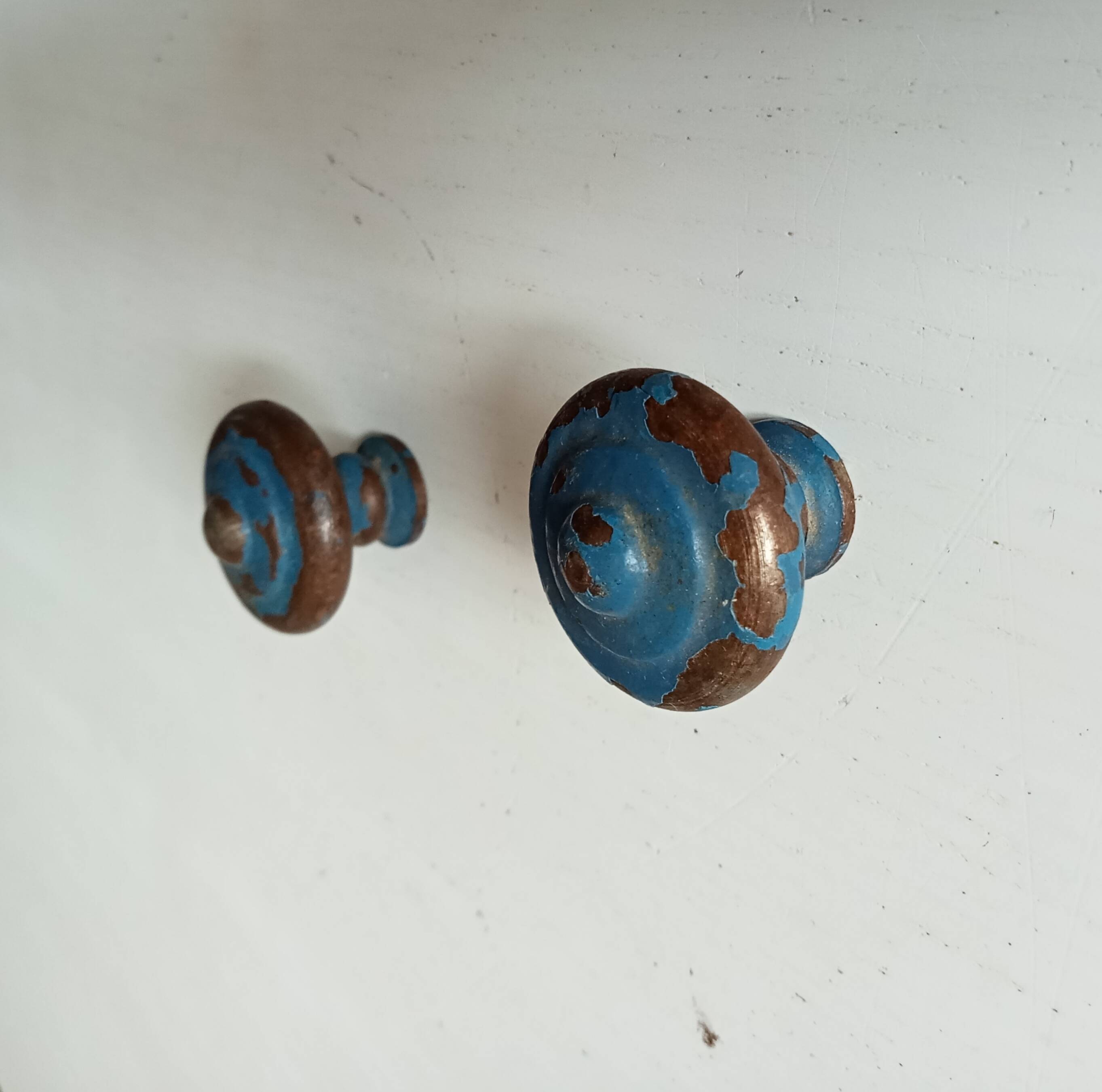 Pair of antique cast iron furniture handles