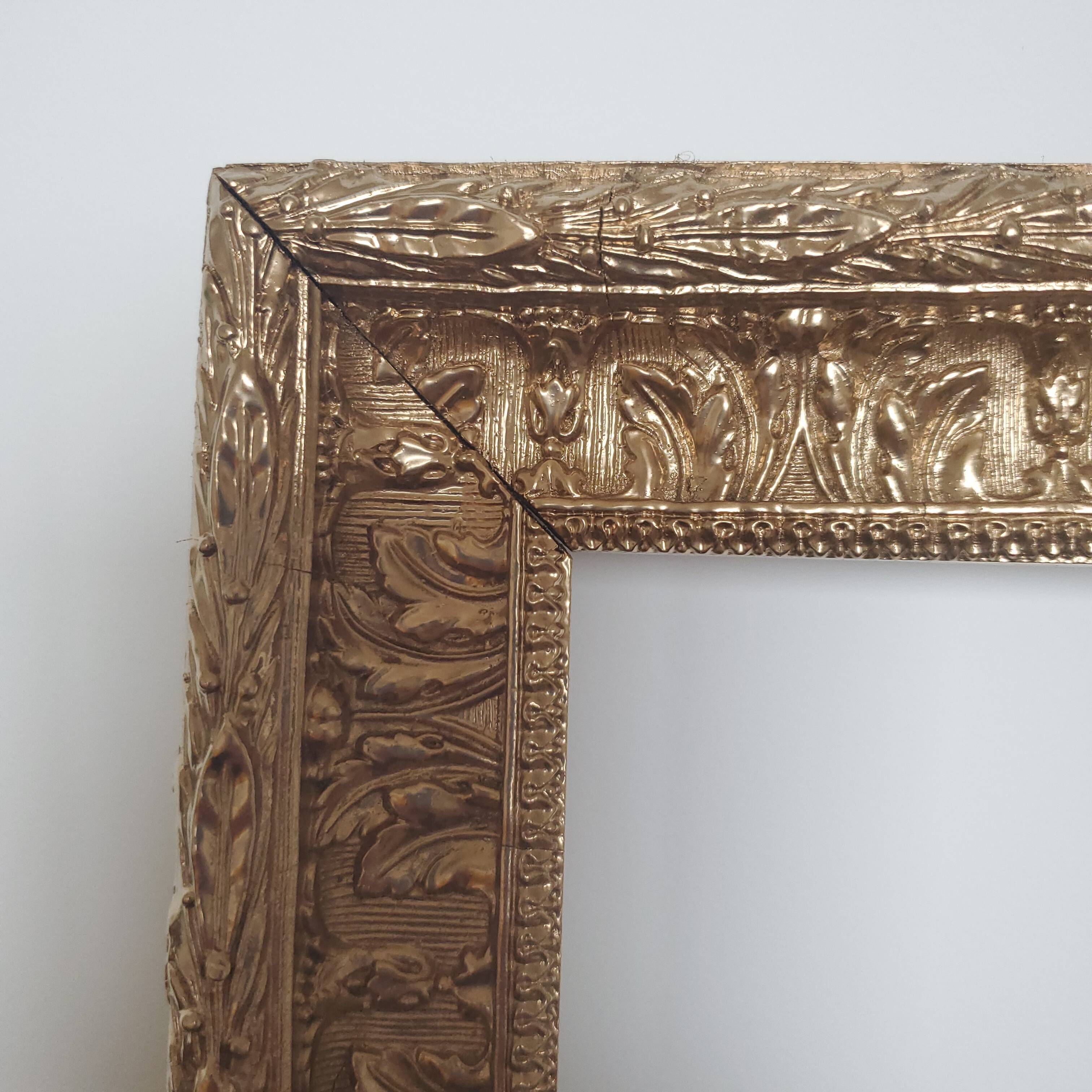 Old gilded carved wooden frame