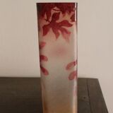 François-Théodore Legras square-sectioned vase, Rubis series, Art Nouveau, 1900