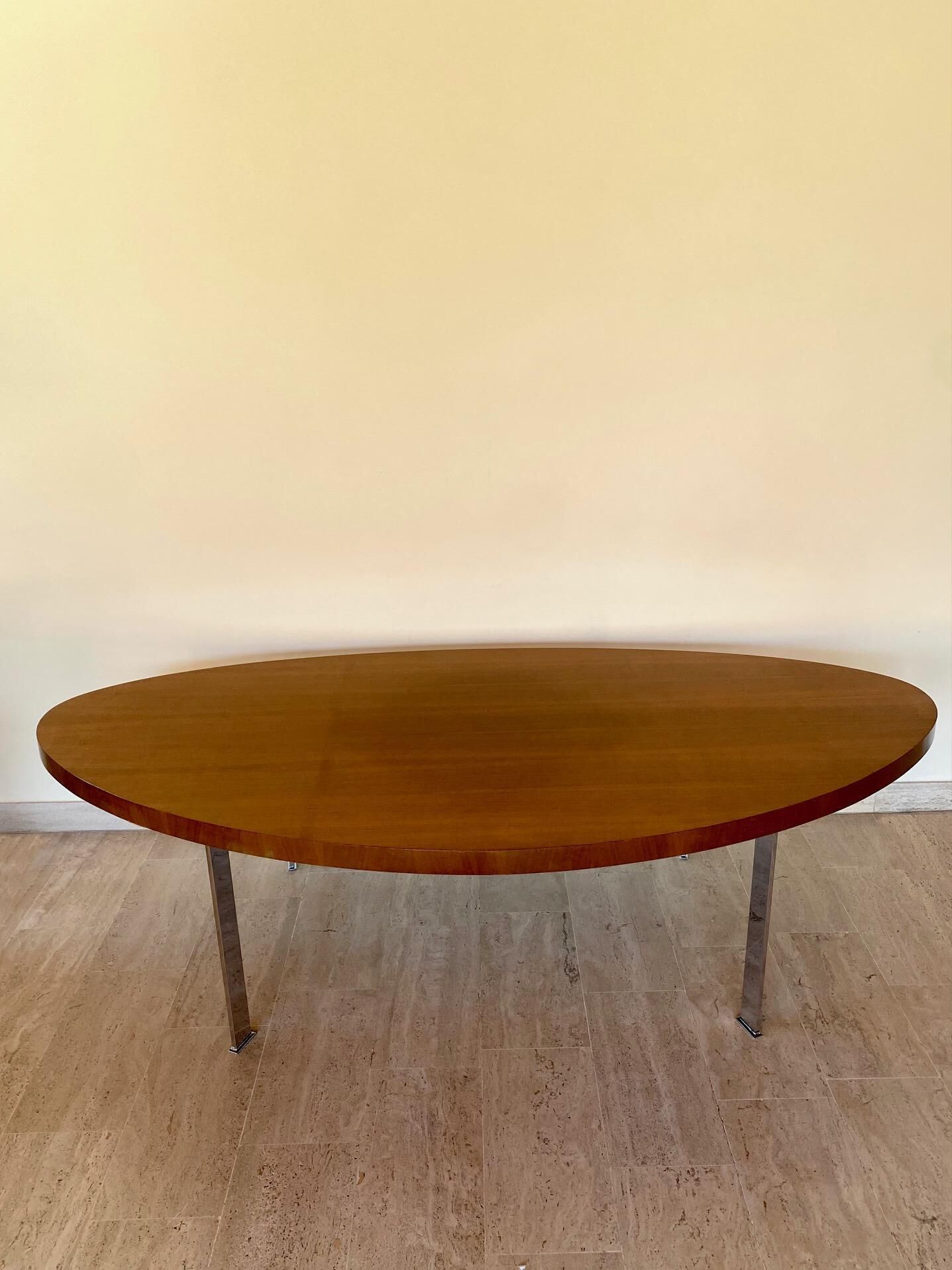Oval wooden coffee table, 1960