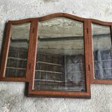 Art-deco wall triptych mirror - marquetry - early 20th century