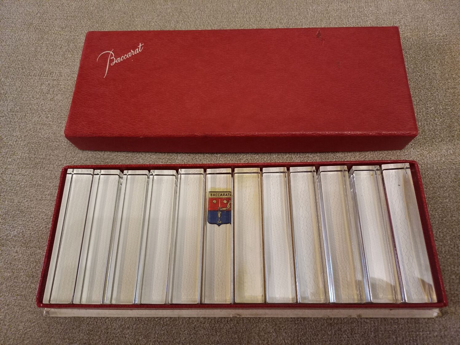 12 Baccarat crystal knife holders