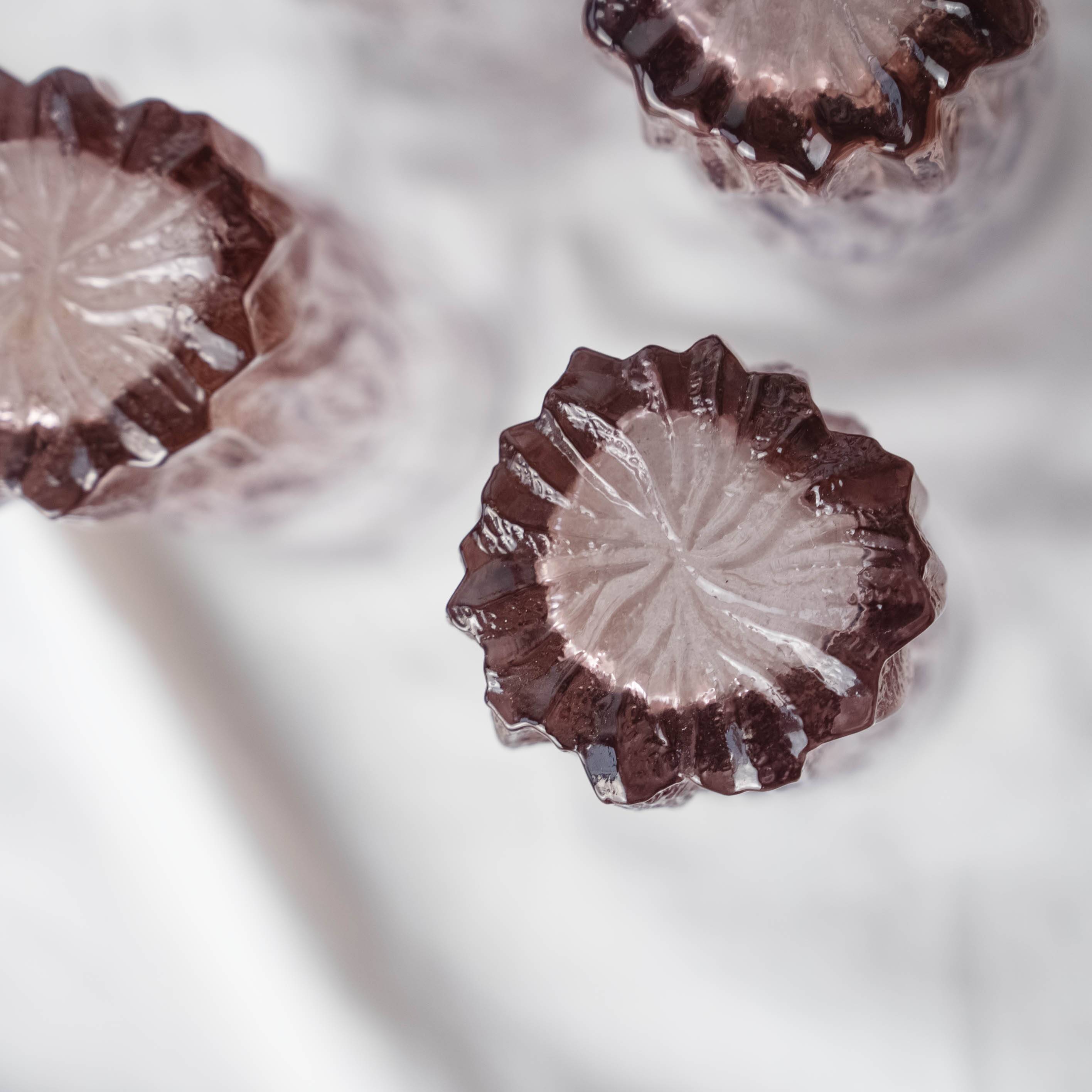 4 verres lilas texture écorce