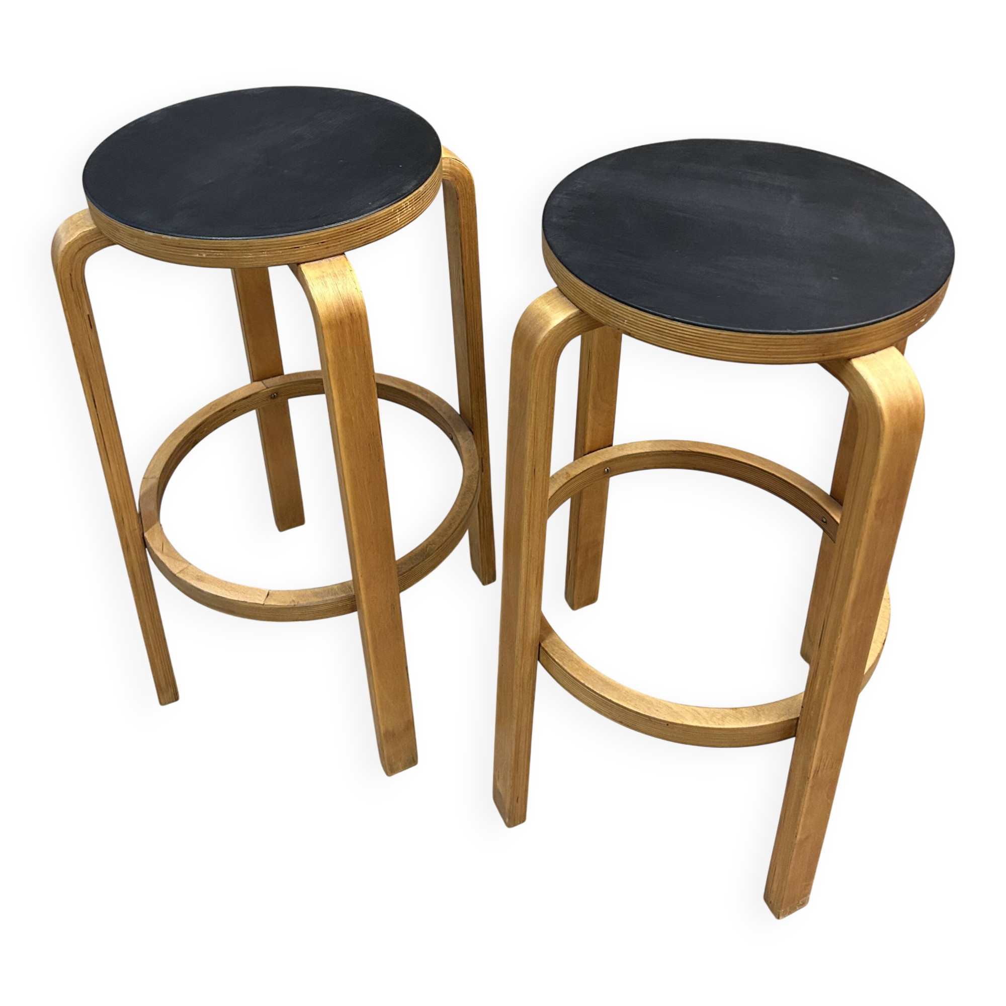 Pair of Alvar Aalto bar stools, 1960s