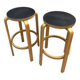 Pair of Alvar Aalto bar stools, 1960s