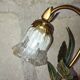 Lampe fleur vintage en laiton et verre