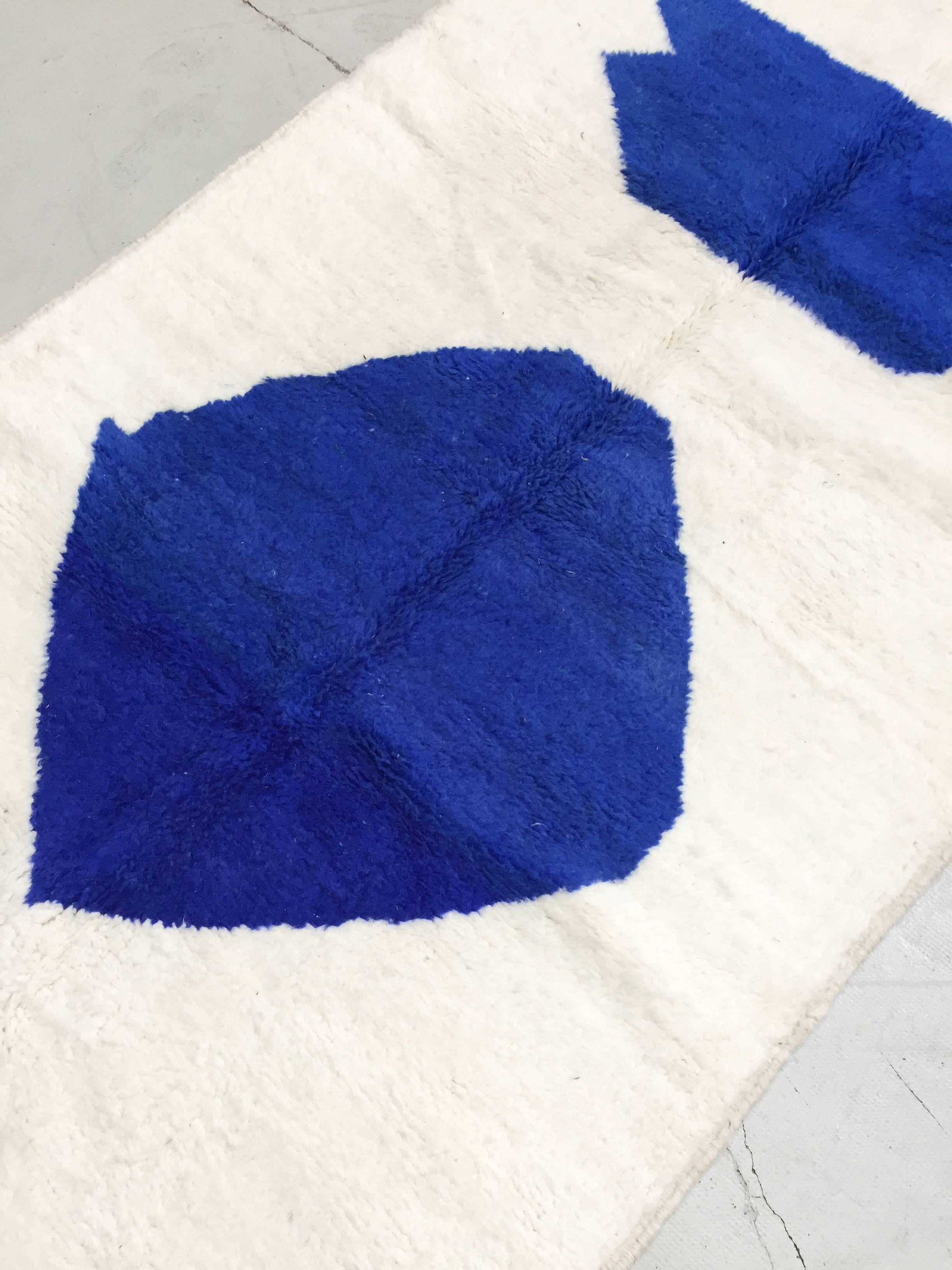 Authentic Moroccan Berber Beni Ouarain majorelle blue rug new