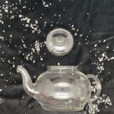 Transparent glass teapot