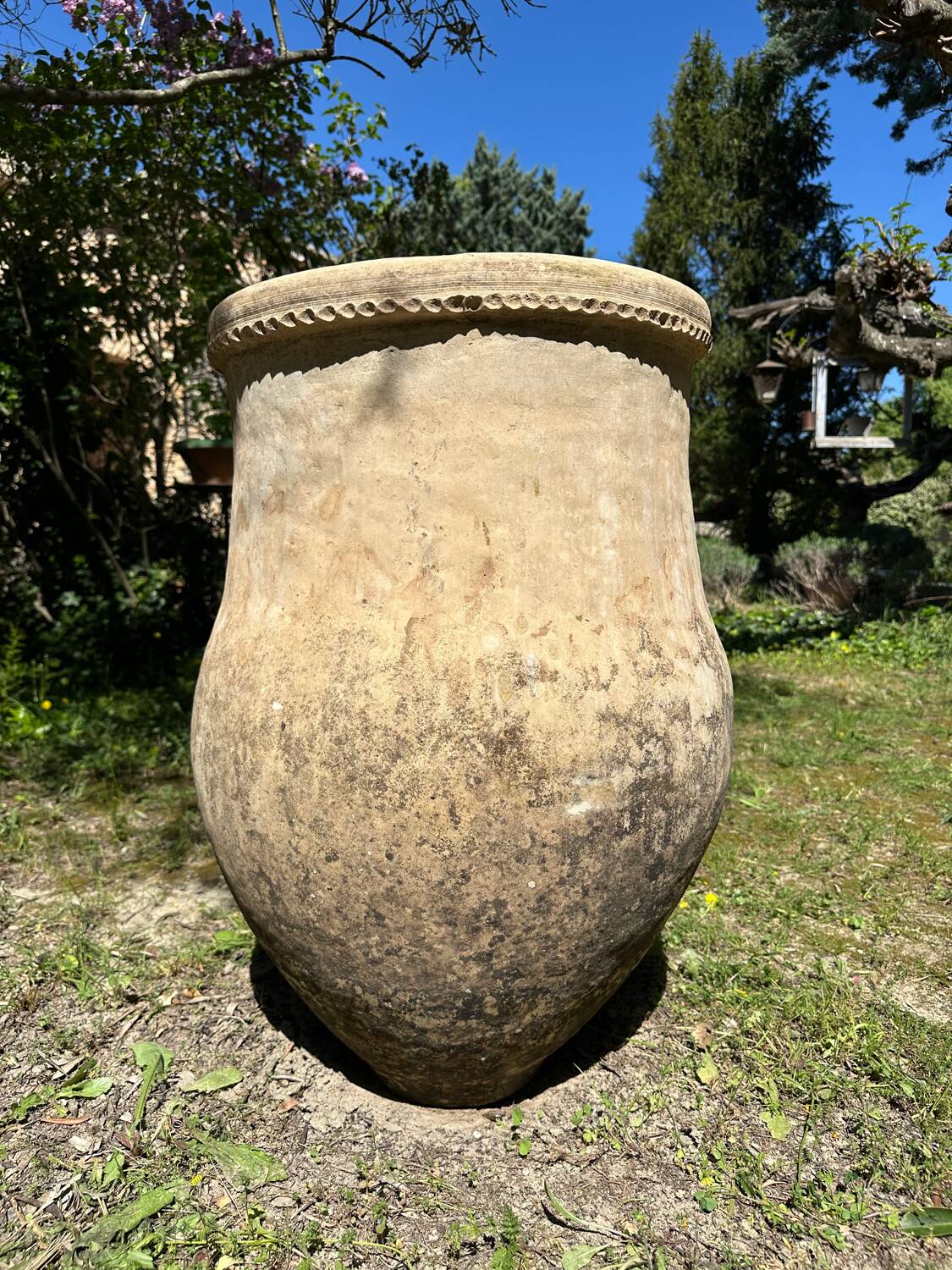 Ancient terracotta pottery jar from the 19th century