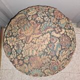 Black wood piano stool XIX Napoleon III style restoration fabric upholstery living room decoration