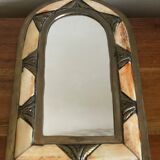 Small brass and bone mirror