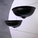 Wall lamp in the shape of an enamelled ceramic basin, set of 2