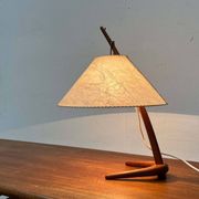 Dornstab table lamp in modern teak from the mid-century by A. Pöll for Kalmar, Vienna, 1950s.