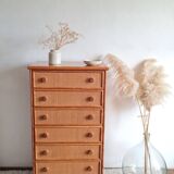 Vintage wicker chest of drawers.