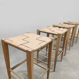 Set of 4 Italian design Vincent barstools Billiani