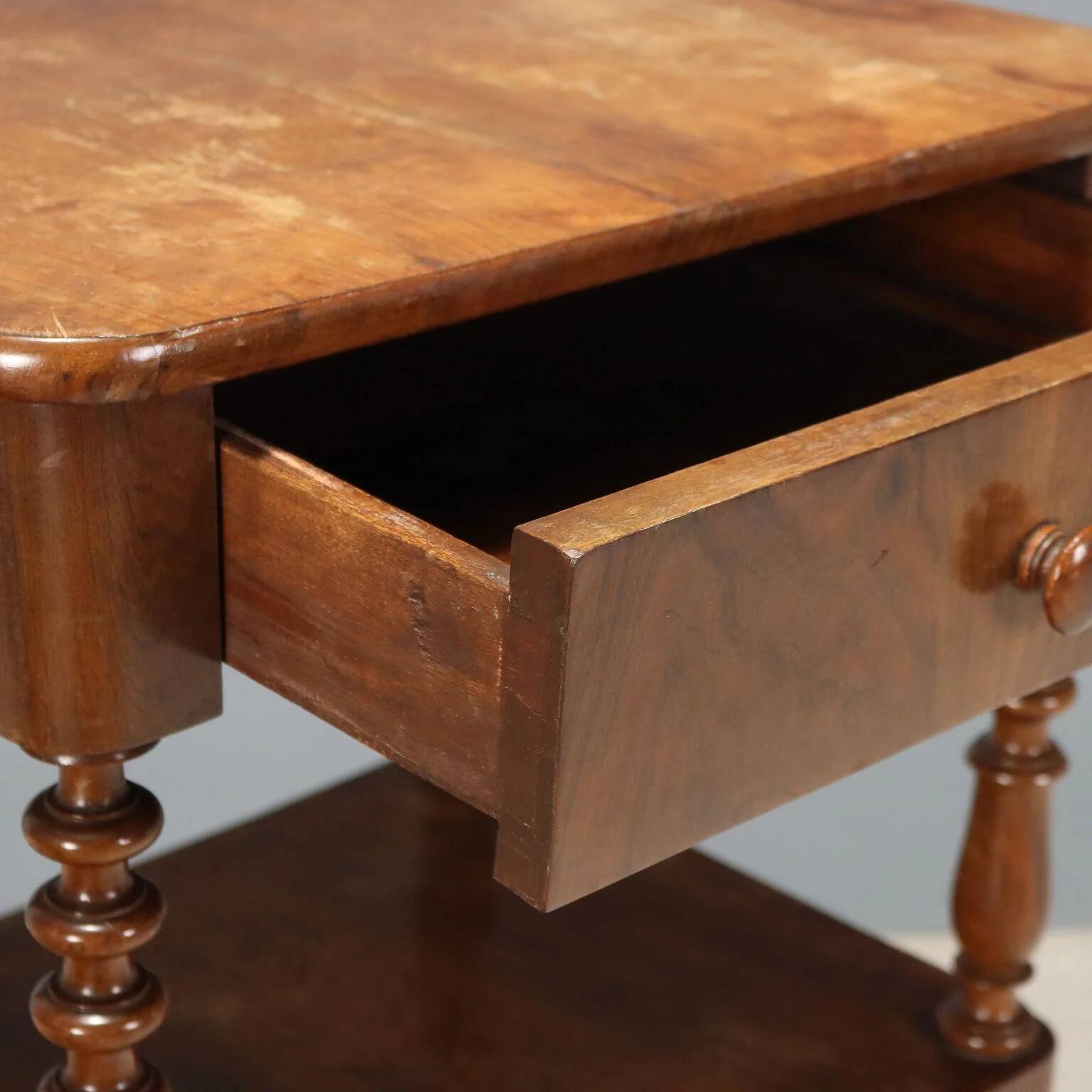 Pair of Louis-Philippe bedside tables in walnut.