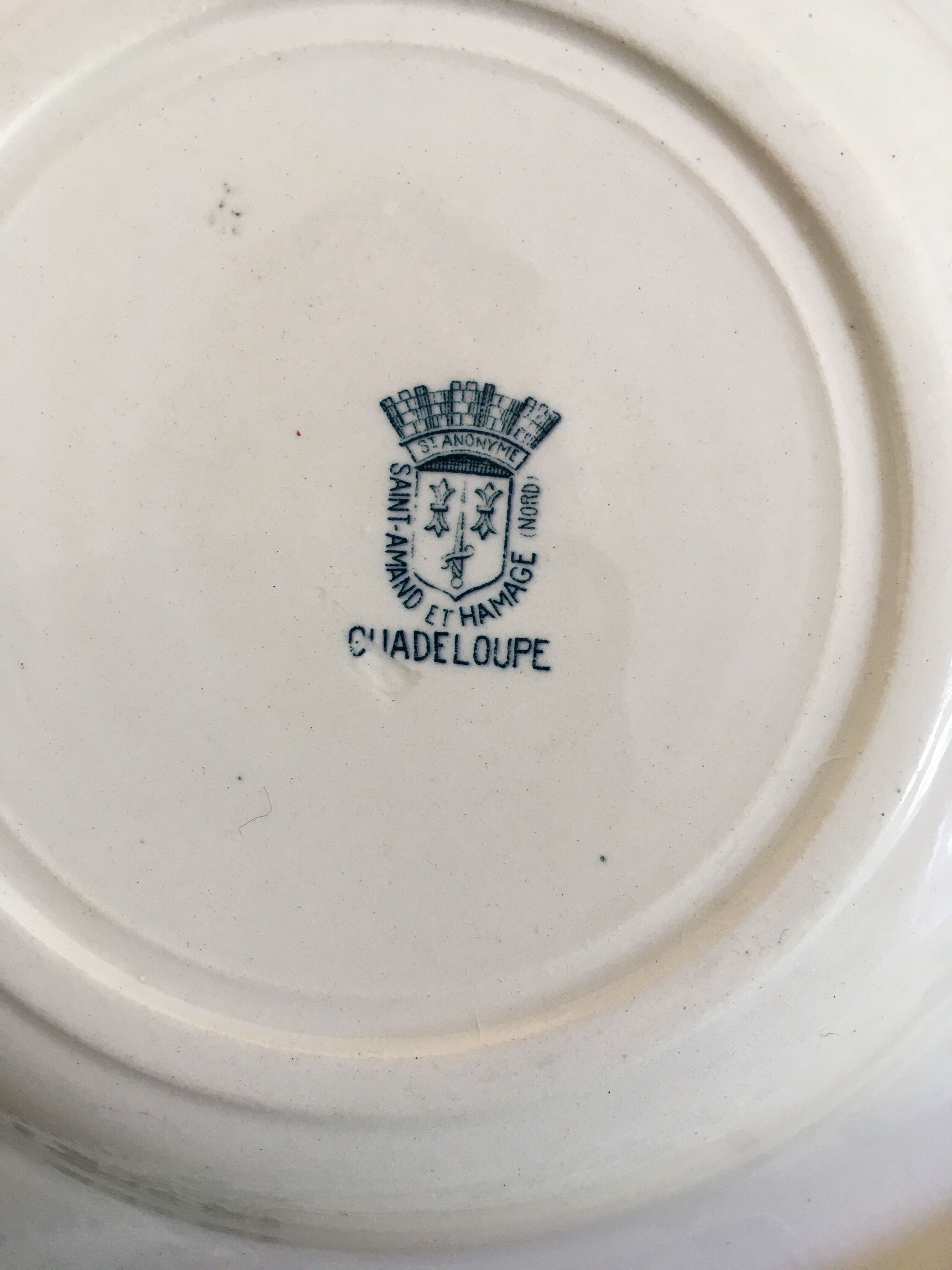 2 hollow plates earthenware st Amand model Guadeloupe