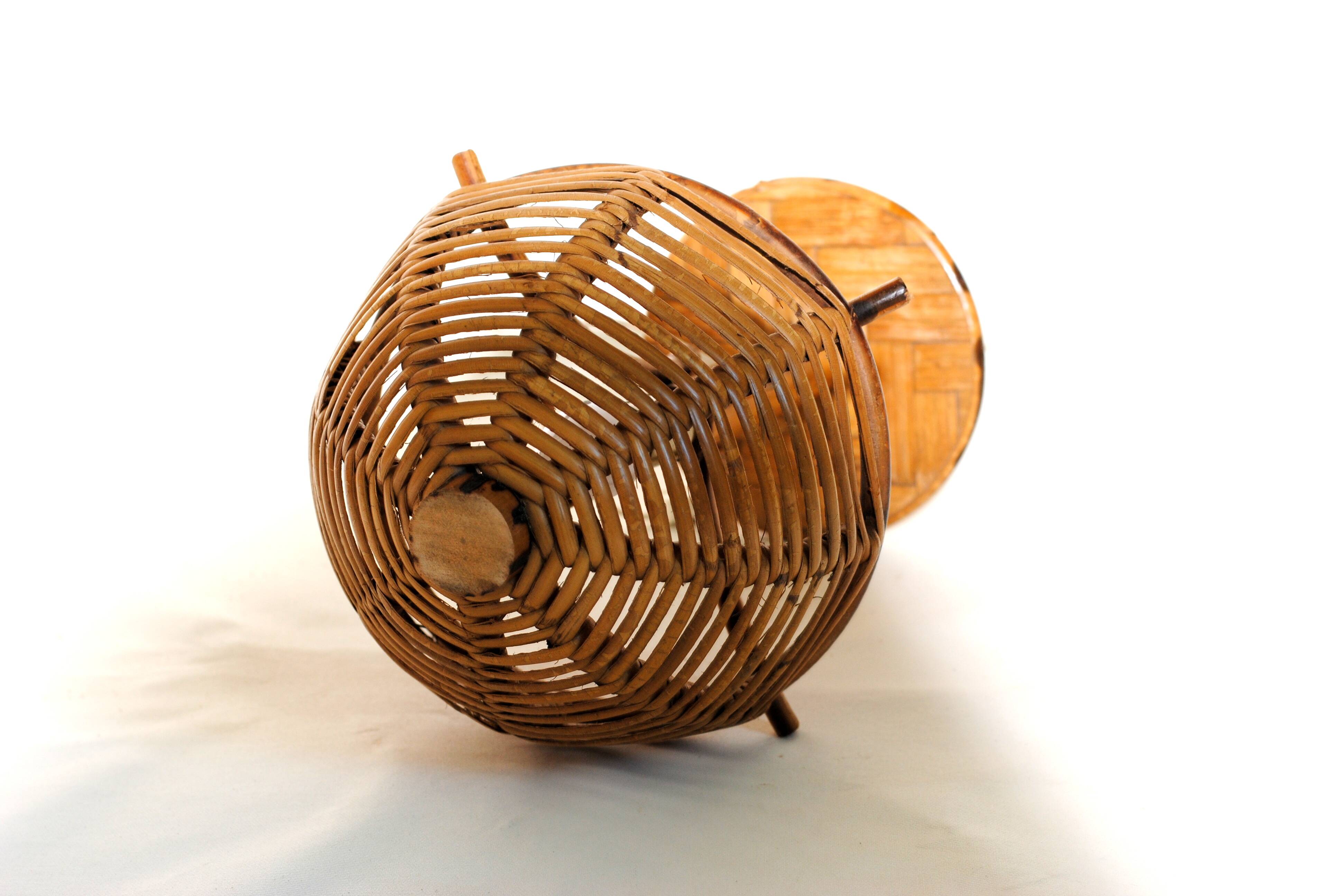 Lampe de Bureau Champignon en Bambou et rotin