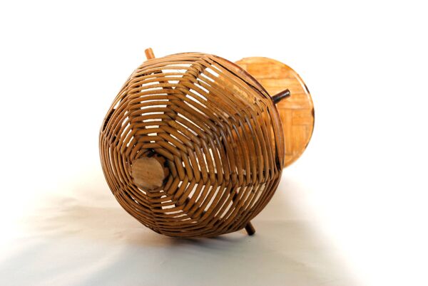 Lampe de Bureau Champignon en Bambou et rotin