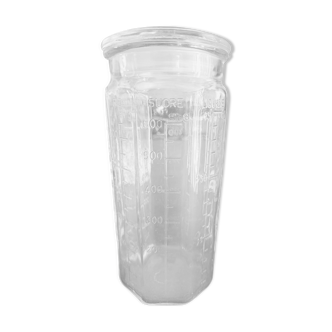 Glass measuring jar with cap