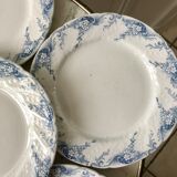 set of 6 flat plates in Iron Earth K&G Lunéville model "Angèle" late 19th century