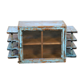 Art Deco wall display case in Burmese teak