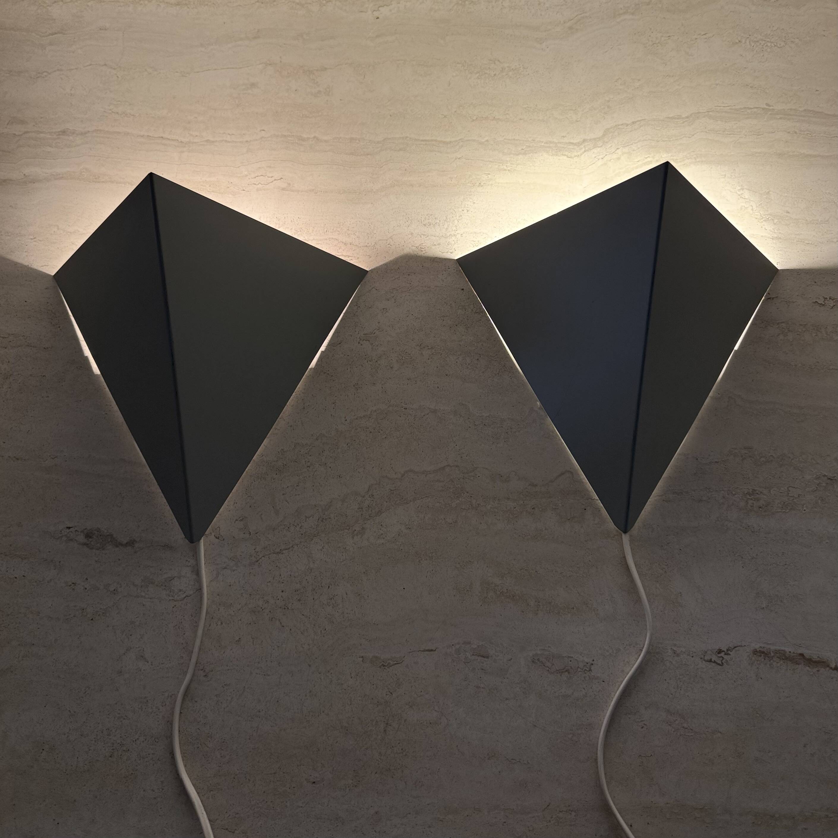 A Set Of J.Hoogervorst for Anvia Almelo Vintage Dutch metal wall lamp 1960s