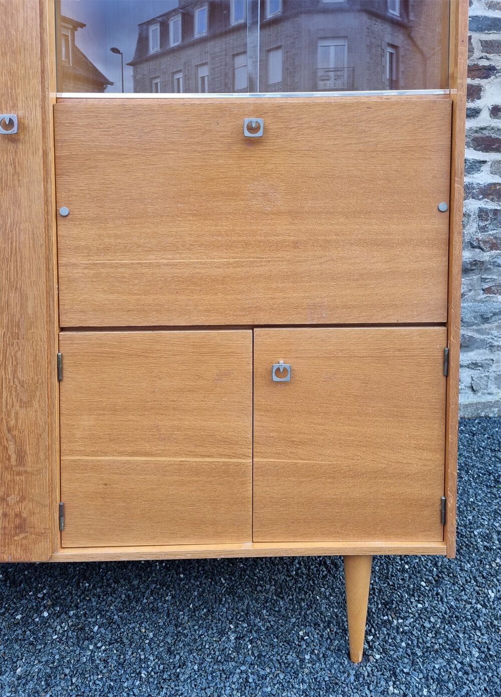 Secretary wardrobe, bookcase, closet, wardrobe, 60s, vintage