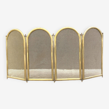 1950s brass fireplace screen