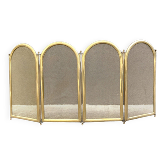 1950s brass fireplace screen