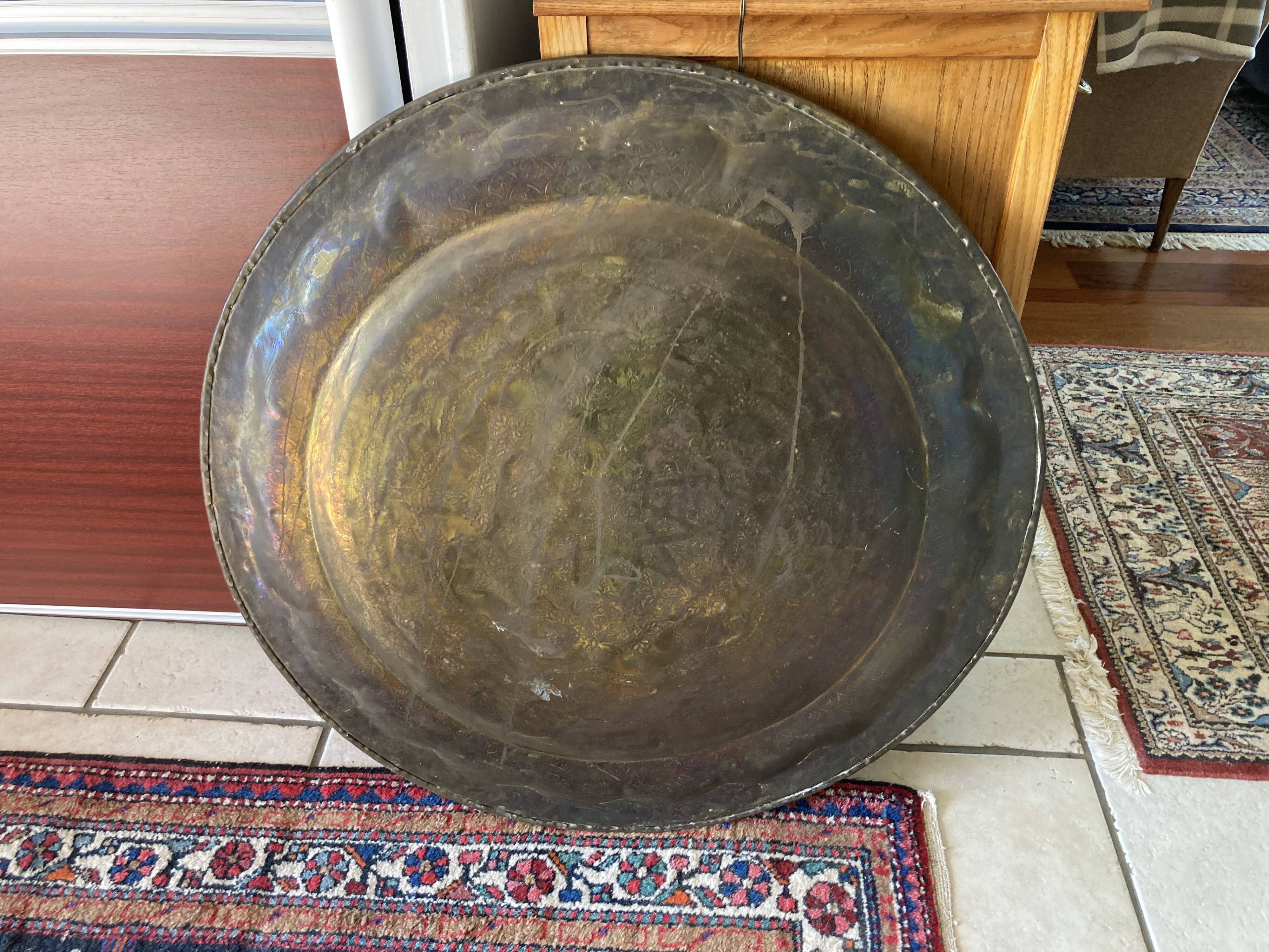 Moroccan brass tray
