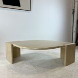 Coffee table Roche Bobois "eye" in travertine, 1970