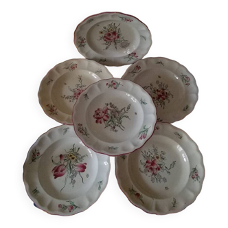 set of 6 soup plates in luneville porcelain