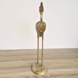 Very large vintage brass heron