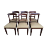6 Louis Philippe English chairs in mahogany and leather