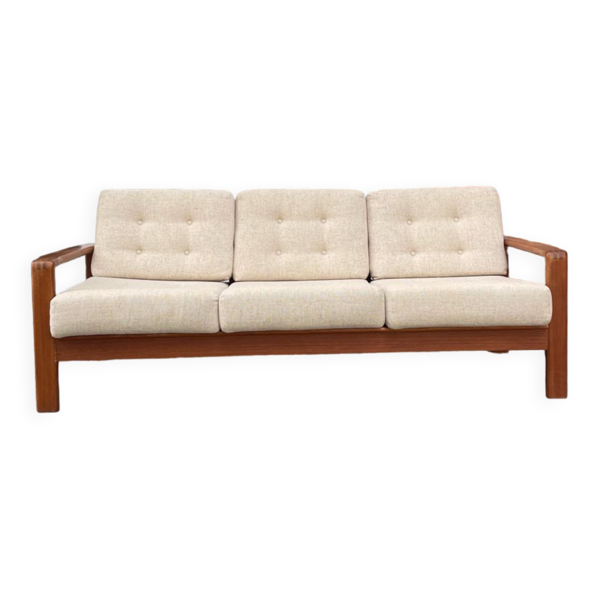 Scandinavian teak and wool sofa, Danish design 60s