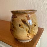 Antique glazed terracotta pot from the 19th century.