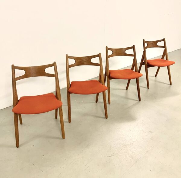 Chaises de salle à manger Hans Wegner par Carl Hansen, années 1960