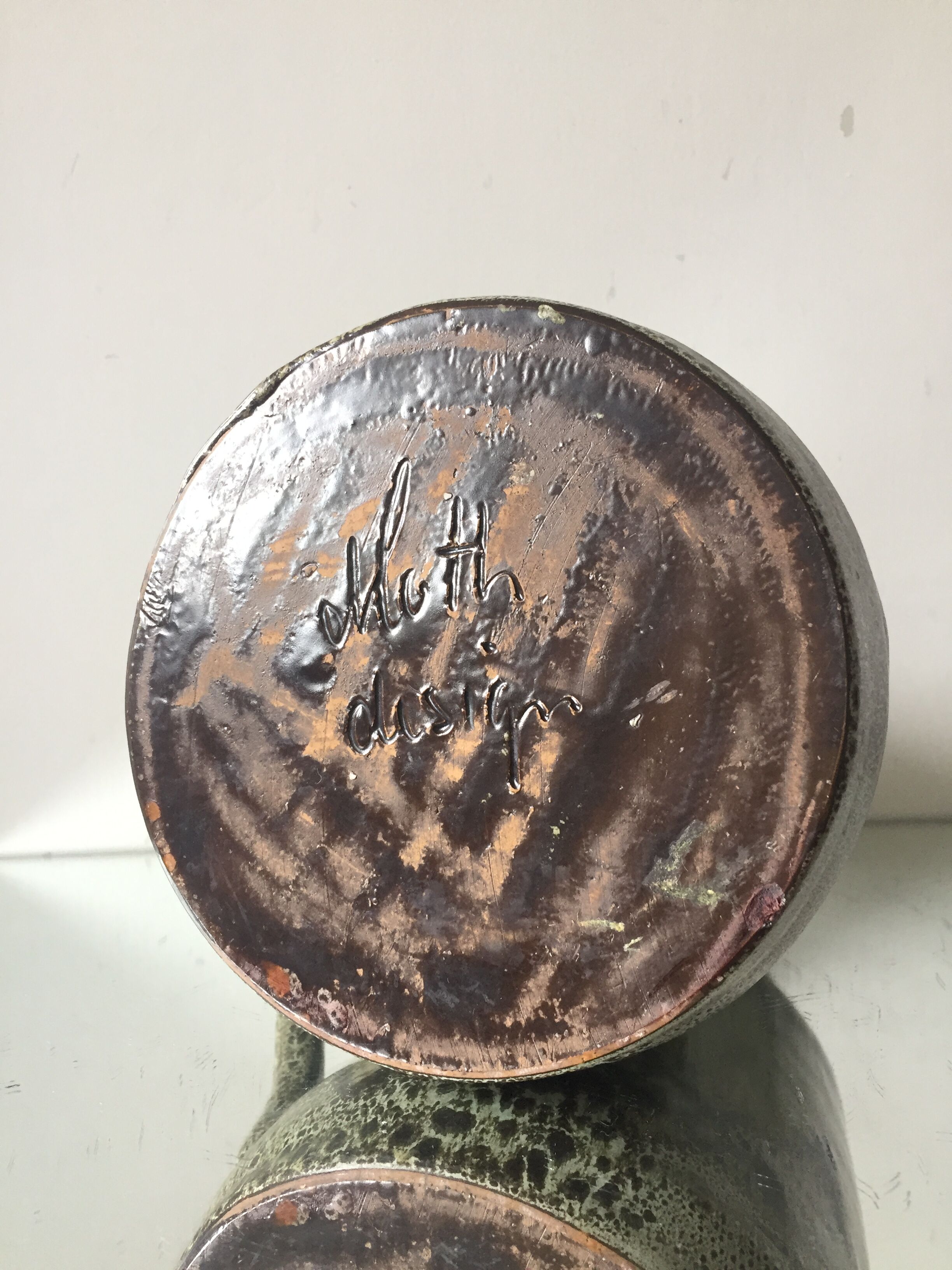 Stoneware Vase Pitcher Vintage Signed Danish