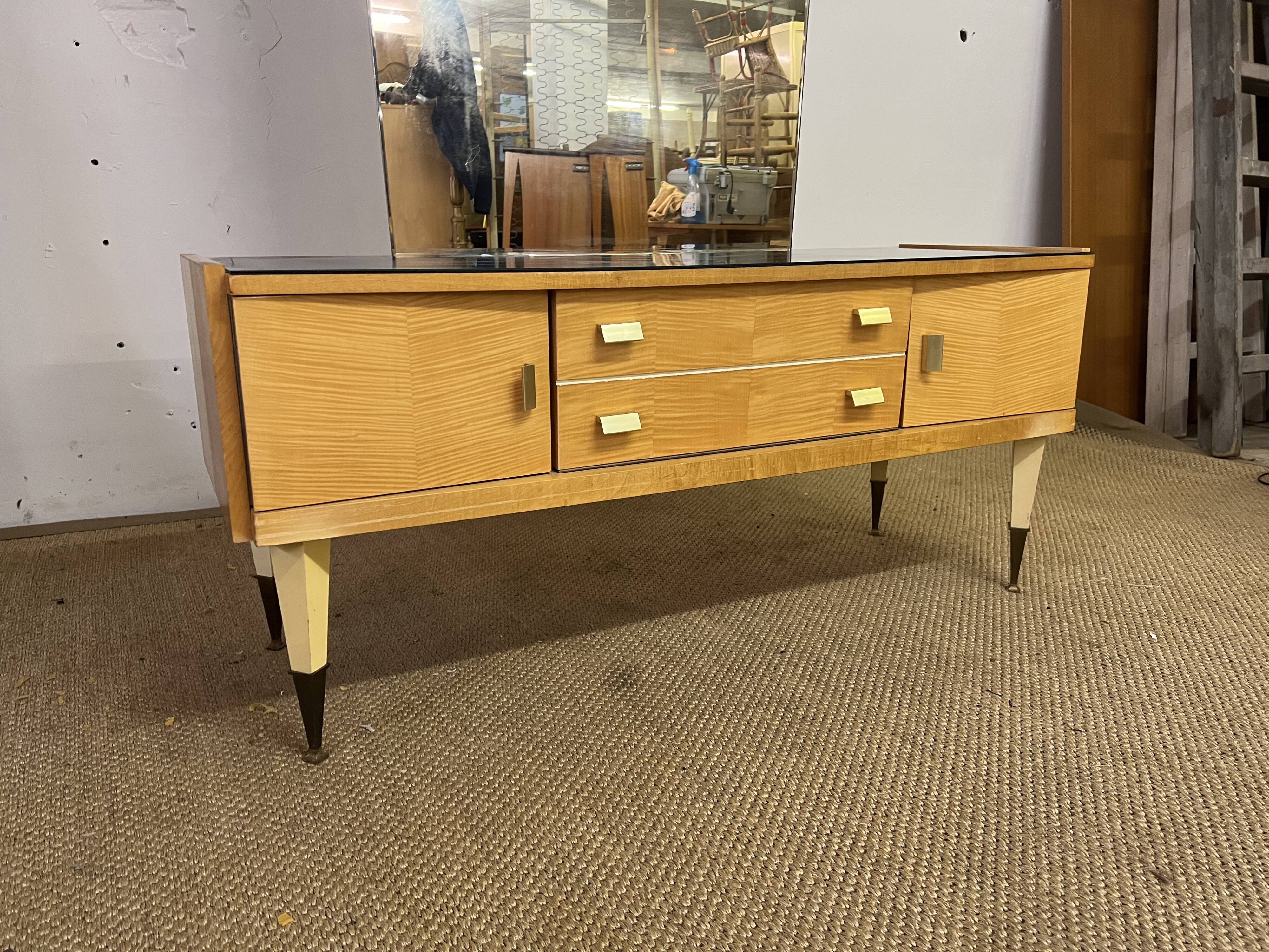 Vintage dressing table from the 50s in birch wood