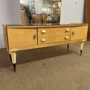 Coiffeuse vintage des années 50 en bois de bouleau