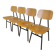 Set of 4 vintage school chairs / retro wooden dining chair with metal base / stol kamnik yugoslavia