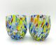 Set of 6 blown glass glasses with Murano murrine.
